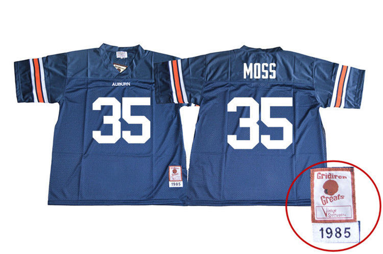 Men's Auburn Tigers #35 James Owens Moss 1985 Throwback Navy College Stitched Football Jersey